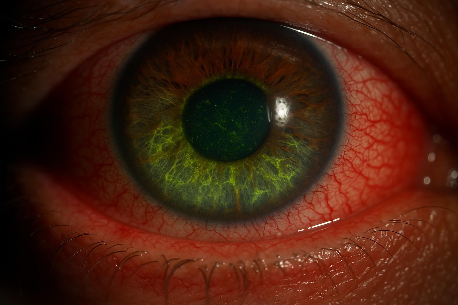 Before IPL treatment showing severe dry eye